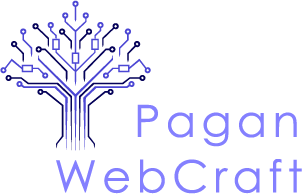 Pagan WebCraft logo featuring a tree made of circuit lines, representing technology and growth and website design agencies near me.