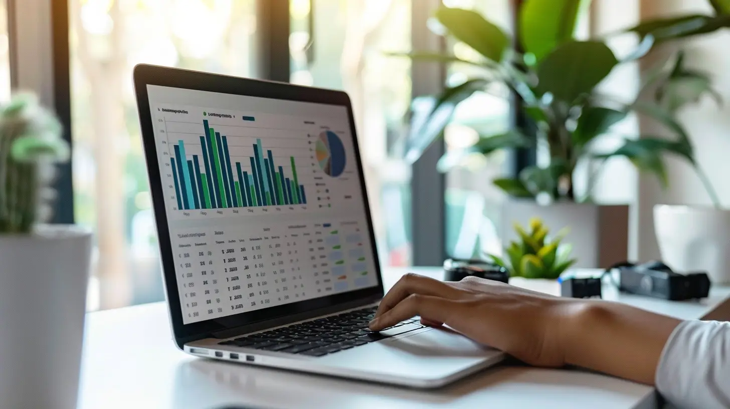 A person working on a laptop displaying SEO graphs and charts, illustrating what is SEO and how does it work.